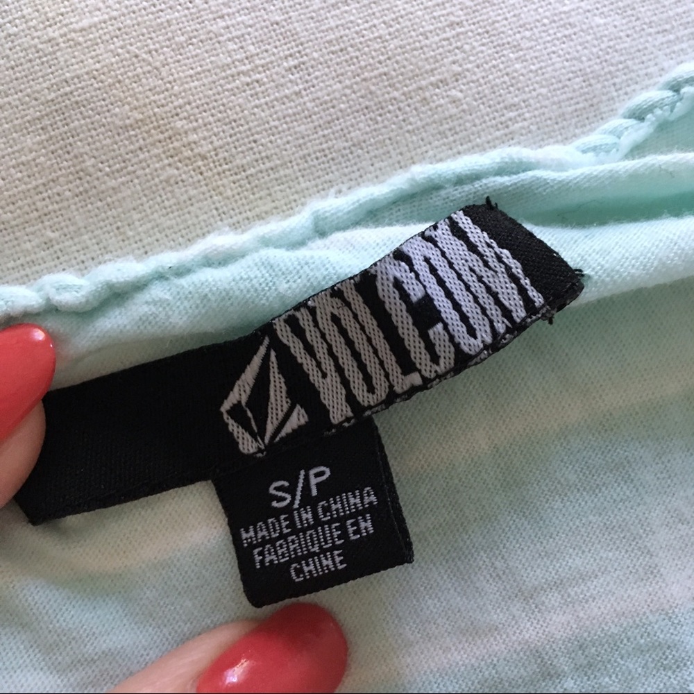 VOLCOM• Blue & White Striped Beach Coverup Dress - Picture 5 of 5